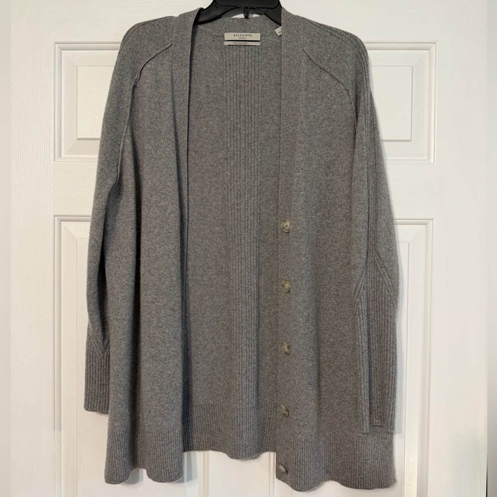 All Saints IVANA CASHMERE CARDIGAN Gray Women's Cardigan